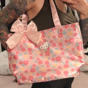 Sanrio Hello Kitty pink rose tote bag Japan